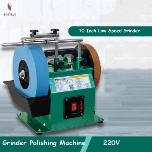 10 Inch Low Speed Grinder Positive And Reverse White Corundum Grinding Machine Water-cooled Grinder Polishing Machine 220V