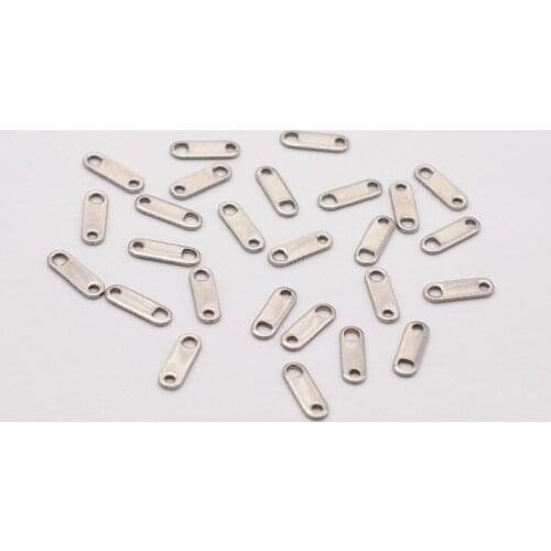 100pcs Stainless Steel Charms Pendant Oval Round Extend Chain Tag Charms Connectors for Necklace Bracelet DIY Jewelry Making