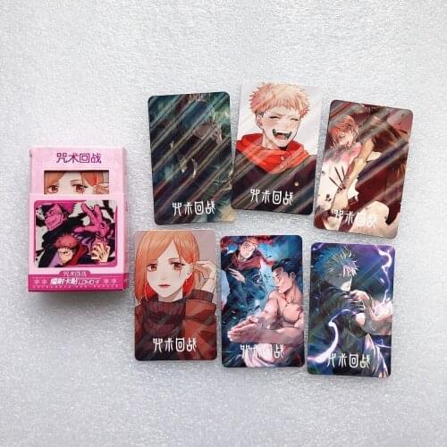 28 Pcs/Set Anime Jujutsu Kaisen Laser Card Sticker DIY Cartoon Lomo Card Mini Greeting Cards Message Card Anime Around