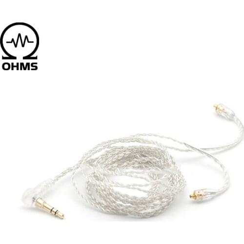ALO litz Silver plated Upgrade Earphone Cable Detachable Audio Cord 3.5mm /2.5mm/4.4mm 3-pole Jack SE846/W40 HiFi headset