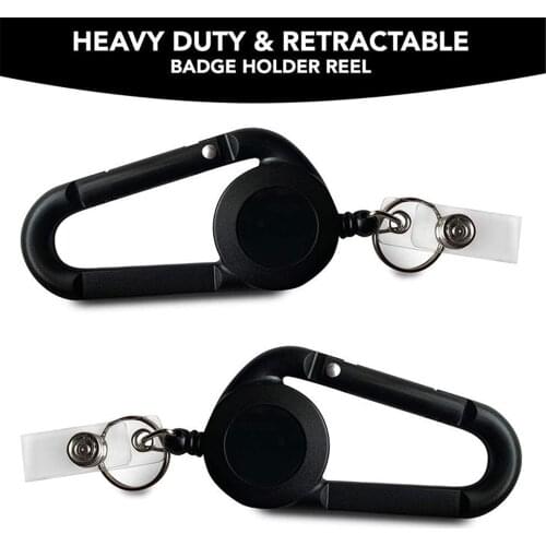 ID Card Key Chain Lanyard Clip Key Ring Retractable Pull Name Tag Recoil Badge Belt Rope Holder Heavy Duty Keyring Keychain