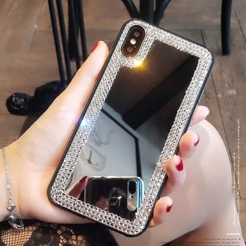 Sunjolly Mirror Rhinestone Case Diamond Bling Phone Cover coque for Huawei NOVA 5i 5 Pro 4 3i 3 2S 2 Lite P30 P20 Lite 2019 Case