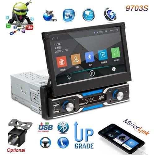 DHL 5Pcs 9703S Android 10.1Radio 7inch Retractable Screen Multimedia Video Player GPS Navigation Bluetooth WiFi AUX Auto Stereo