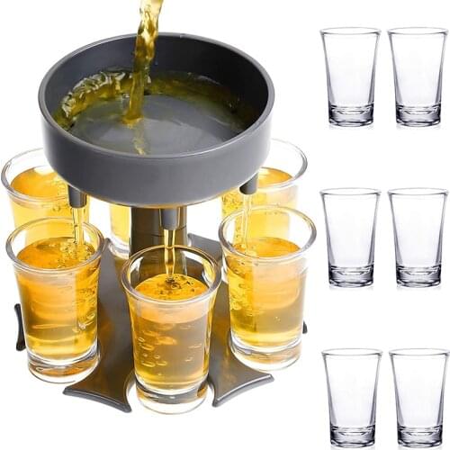 6 Shot Glass Dispenser Holder Pour Wine Splitter Draft Beer Dispenser for Beverage Whisky Party Accessories Drinkware Barware