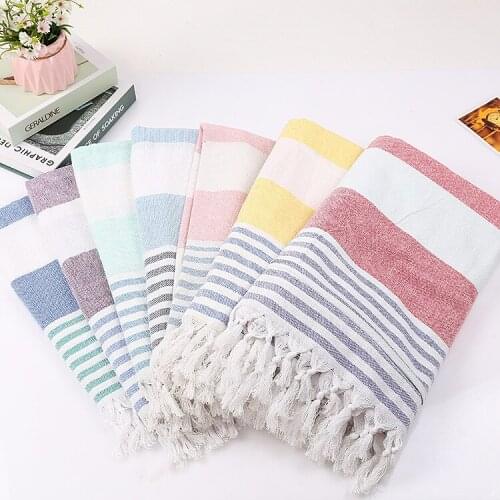 100% Cotton Towel Turkish Cotton Bath Beach Spa Sauna Yoga Fringed Jacquard Towel Magic Mat Blanket Portable Sand Towel Travel