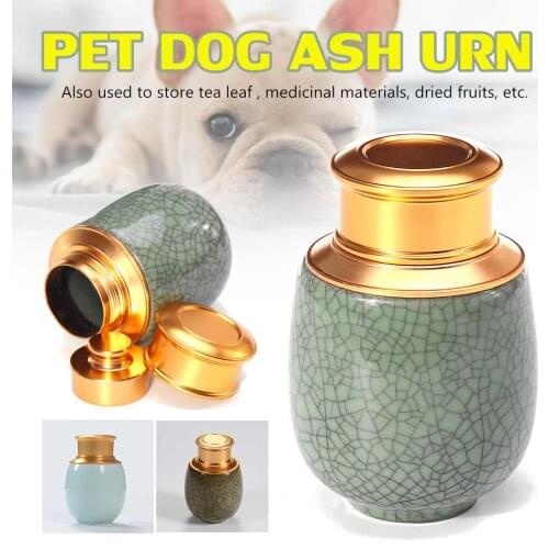 Pet Memorial Funeral Ash Urns Ceramic Cremation Dog Cat Small Animal Caskets Ashes Holder Pot Storage Jar Organizer 3 Colors
