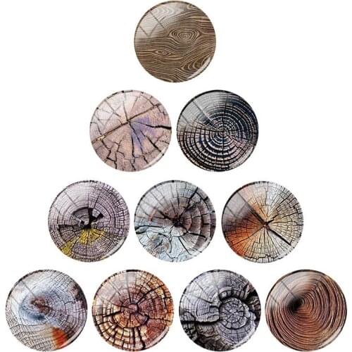 TAFREE ancient Tree Annual Ring Texture pattern 12/15/16/18/20/25/30 mm Glass Cabochon Dome Pictures Demo Flat Back Making WL903