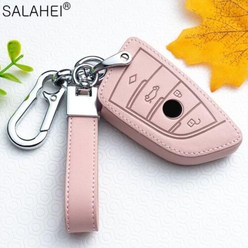 Leather Car Full Key Case Cover For BMW 1 2 3 4 5 6 7 Series X1 X3 X4 X5 X6 F30 F34 F10 F07 F20 G30 F15 F16 Protection Accessory