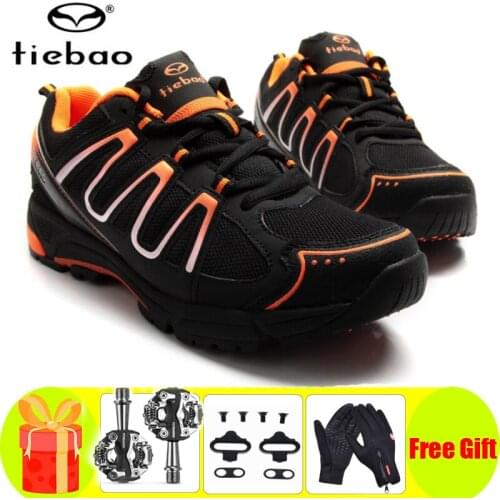 TIEBAO Leisure Cycling Shoes Men Sneakers Women Spd Pedals Bicycle Professional Athletic Self-Locking Mountain Bike Shoes