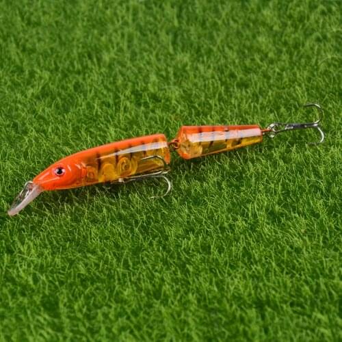 LINGYUE 1PCS Two Sections Minnow Fishing Lure 10cm/9g Hard Plastic Minnow Bait Swimbait Ice Winter Fishing Peche