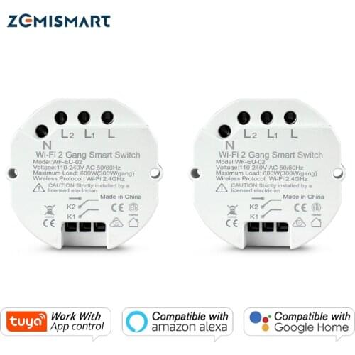Zemismart Tuya WiFi Switch Module DIY Smart Light Mini Breaker Remote Control Alexa Echo Google Home 1 gang 2 way