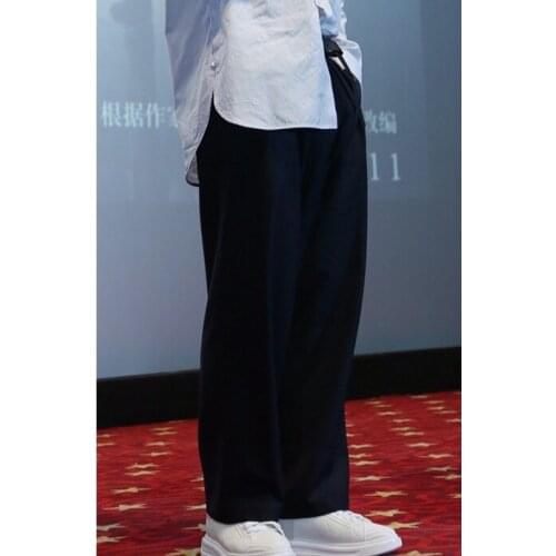 Mens casual pants wide-leg pants 2020 summer new style Li Yifeng the same loose large size straight pants mopping trousers