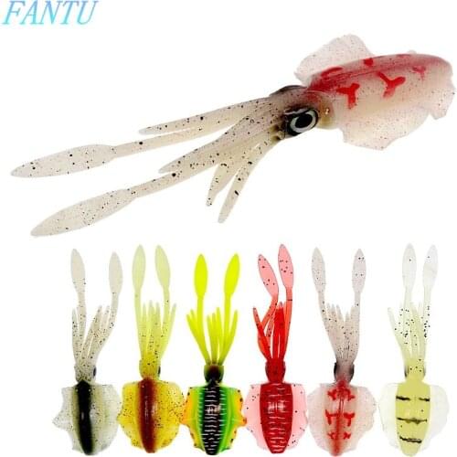 FANTU Boat Fishing Octopus Soft Lure 20g/15cm Artificial Squid Fishing Lures Soft Baits 2PCS