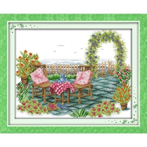 Joy Sunday Cross Stitch Kit Landscape Pattern Embroidery 11CT 14CT Needlework Handmade Cross Stitch Kit Home Decoration Gift