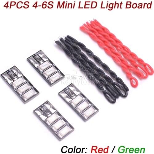 NEW 4PCS 4-6S Mini LED Light Board Red Green for RC Drone FPV Racing Frame Kit For RC Helicopter Parts
