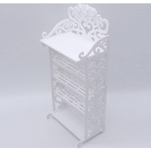 Plastic 5 Layers White Doll Shoes Rack Dollhouse Furniture Accessories for Barbie Doll Kids Toy