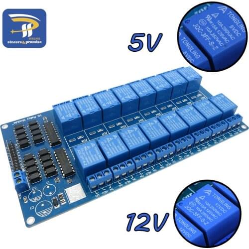 DC 5V 12V Sixteen 16 Channel Relay Module Interface Board With Optocoupler Protection LM2576 Power for arduino Diy Kit