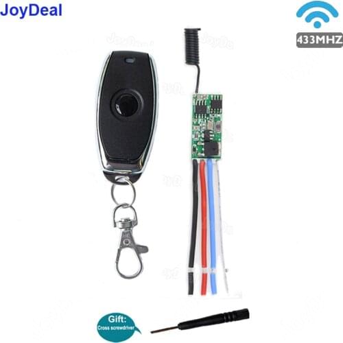 433mhz DC 3.6V 6V 12V 24V 1CH Mini Relay Wireless RF Remote Control Switch Power LED Lamp Controller Micro Receiver Transmitter
