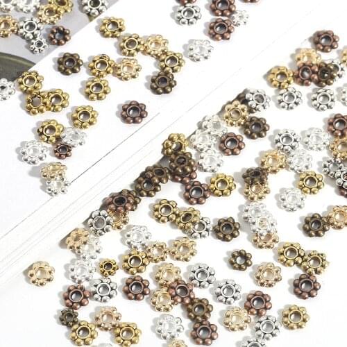 Hot selling 200Pcs/Lot 4/5/6mm Spacer Bead Caps Alloy plum blossom septa For Jewelry Making DIY Bracelet Supplies Accessories