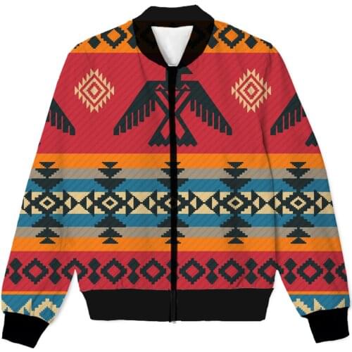 REAL American US SIZE Custom Native Print Style 3D Sublimation print Zipper Up Jacket plus size 4XL 5XL 6XL