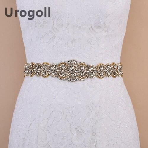 Trendy Belts Rhinestones Pearls Gold Wedding Belts Wedding Sashes Bridal Belt Sashes Wedding Accessories For Women Girl