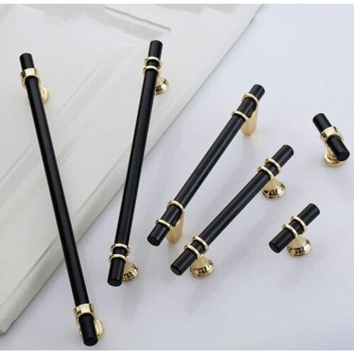 Modern Minimalist Long Strip Cabinet Door Handles Drawer Knobs American Black Wardrobe Long Handles Furniture Hardware