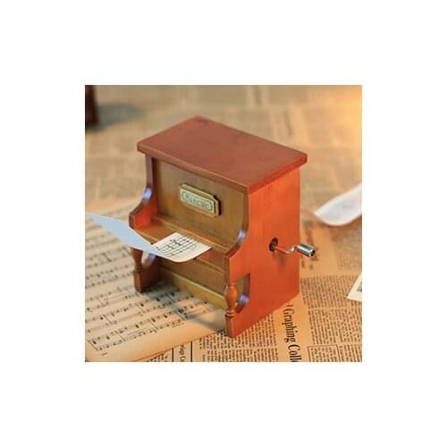 Hand crank diy tape piano music box paper strip music box birthday gift wood diy