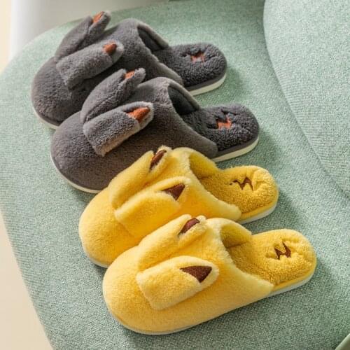 Men Women Slippers Shoes Winter Warm Cartoon Cute Home Flip Flop Fashion Non-slip Flat Indoor Casual House Slides