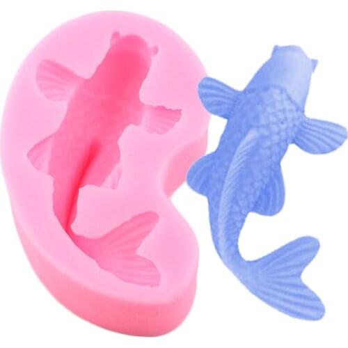 3D Carp Fish Shape Soap Silicone Mold DIY Party Candy Clay Resin Molds Cupcake Fondant Cake Decorating Tools Chocolate Moulds