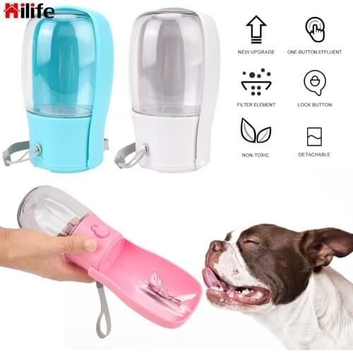 Gourd Bottle Bowl Drinker 280 ml/10 OZ Outdoor Walking Travel Drink Cup Carbon Filter Foldable Pet Water Dispenser Feeder