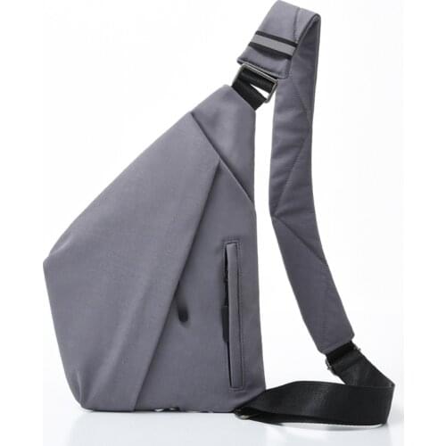 Mens Shoulder Bag Solid Color Chest Bag Personal Pocket Gun Bag Waterproof Bicycle Antitheft Crossbody Chest Bag Casual Cycling