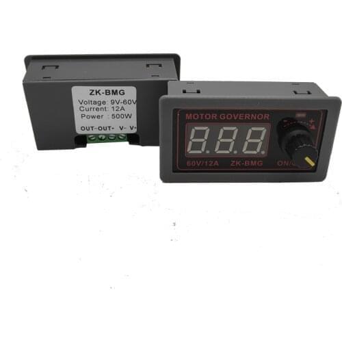 ZK-BMG Digital Display PWM DC motor controller 9-60v Wide Range Input 12A motor fan controller motor speed controller dc 24v