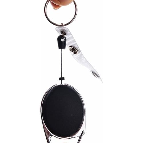 Retractable Pull Key Ring Anti-lost Keychain ID Badge Lanyard Name Tag Card Holder Recoil Reel Belt Clip Housing Plastic Covers