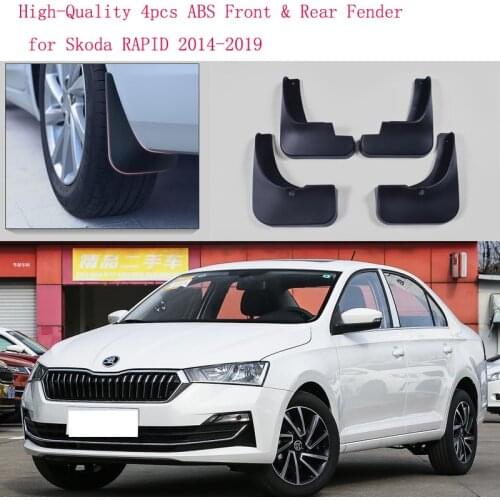 High-Quality 4pcs ABS Front & Rear Fender for Skoda RAPID 2014-2019 Car Mud Flaps Splash Guard Mudguard Mudflaps Accessories