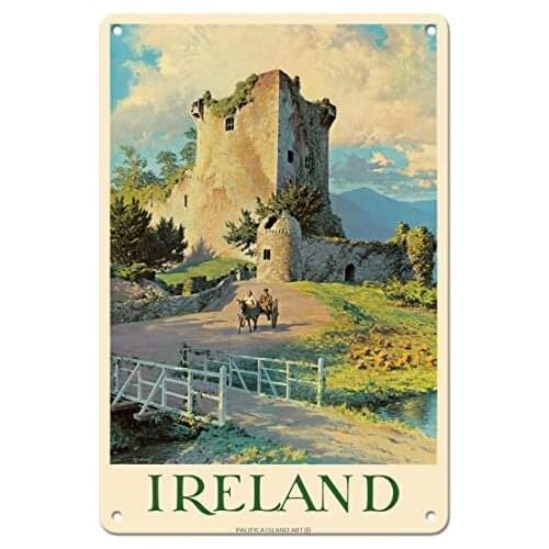 Ireland - Ross Castle, Killarney by William Medcalf c.1959 Metal Tin Sign