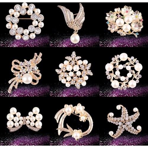 Women Brooch Rhinestone Flower Brooches For Women Brooch Pin Luxurious Jewelry Wedding Pin Corsage