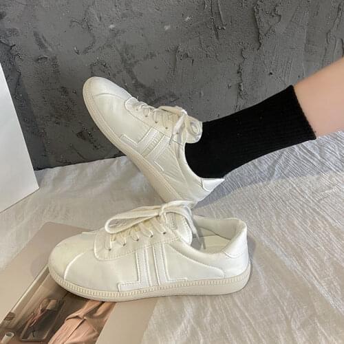 2021 Summer Fashion Women White Sneaker Lace Up Soft Flats Female Running Sports Shoes Tennis Trainers