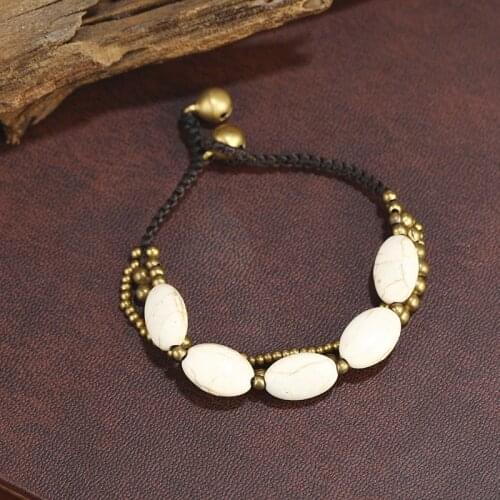 Bohemian Turquoise Beaded Womens Bracelet Bracelet Copper Beads Multilayer Waterproof Wax Line Hand Woven Charm Yoga Bracelet