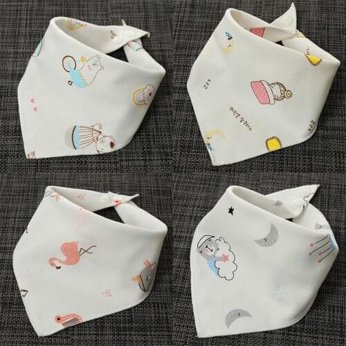 1PC Baby Bibs Triangle Double Cotton Baby Boys Girls Bandana Bibs Babador Feeding Smock Infant Burp Cloth Baby Saliva Towel