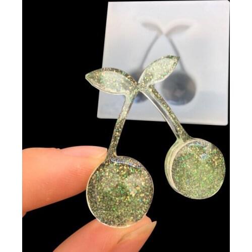 1 Pc Cherry Shape Silicone Mold Concrete Molds for Resin Woman Jewelry Resin Epoxy Tool Making Earrings Key Ring Pendant tool