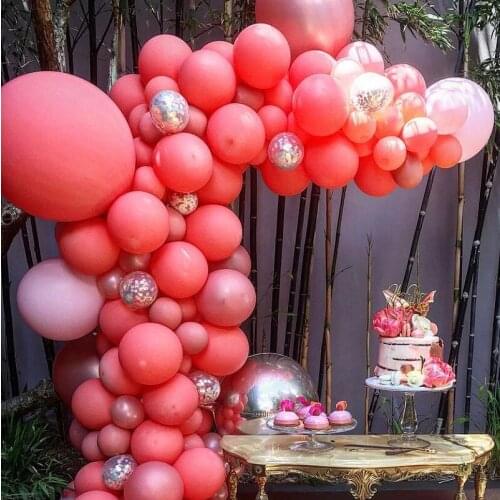 10pcs Coral Balloons 5" 10" 12" Latex Balloons Birthday Wedding Baby Shower Party Decor Backdrop Photo Prop Table Centerpiece
