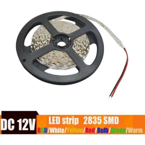 12V LED Strip 2835 Tape Flexible Diode Ribbon RGB Warm White Blue Green Red Yellow Power Waterproof Lighting 5M