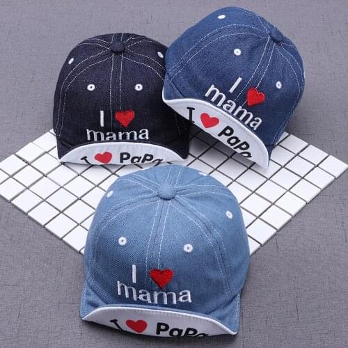 2019 Fashion Denim Baby Hat Pama Letters Kids Baseball Caps Summer Boy Girl Sun Hats Visor Baby Caps Accessories 3-12 Months