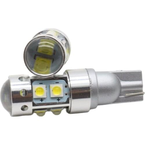2x T10 194 W5W CREE Chip Led White 50W With Len Projector Aluminum Case Bulbs DRL Car Interior Reverse Source Light