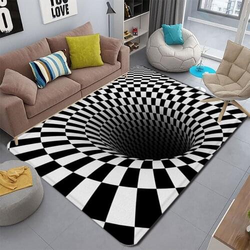 3D Shaggy Fluffy Anti-Skid Area Floor Mat 3D Rug Non-slip Mat Dining Room Living Room Soft Child Bedroom Mat Carpet Home Decor