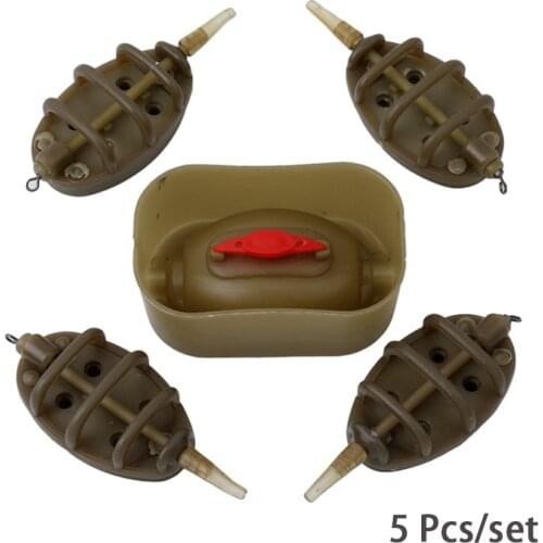5pcs/Set 15/20/25/35g 30/40/50/60g Inline Method Carp Fishing Feeder Mould Fishing Tackle Accessories