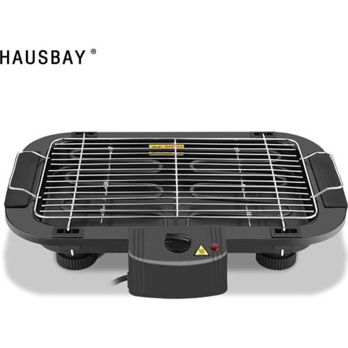 Electric Smokeless Grill Household Barbecue Grill for 6 Persons Portable Indoor Outside Camping Picnic BBQ Grilling Oven 08192