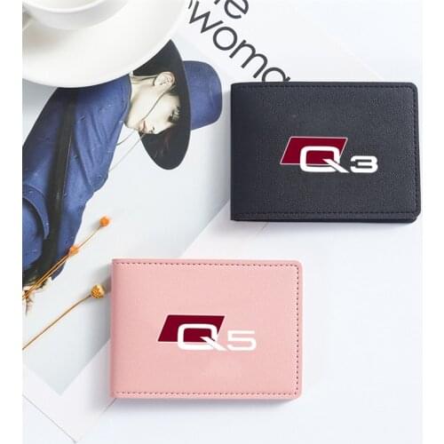 For Audi A3 A4 A5 A6 A7 A8 Q3 Q5 Q7 Q8 Ultra-thin Driver License Cover Pu Leather Car Driving Documents Credit Card Holder
