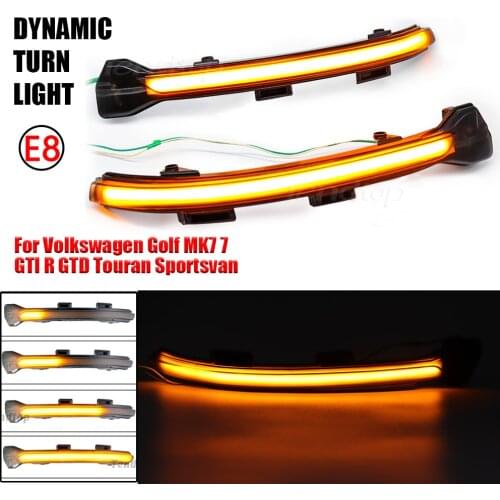 For Volkswagen VW Golf 7 7.5 Touran L II Sportsvan Dynamic LED Flashing Turn Signal Lights Side Wing Mirror Indicator Lamps