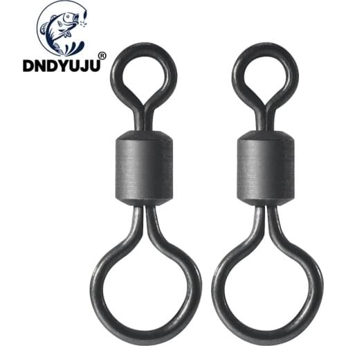 DNDYUJU 100pcs Quick Change Big Eye Swivels Fishing Accessories Rolling Solid Swivels For Fish Hooks Lure Carp Fishing Swivels